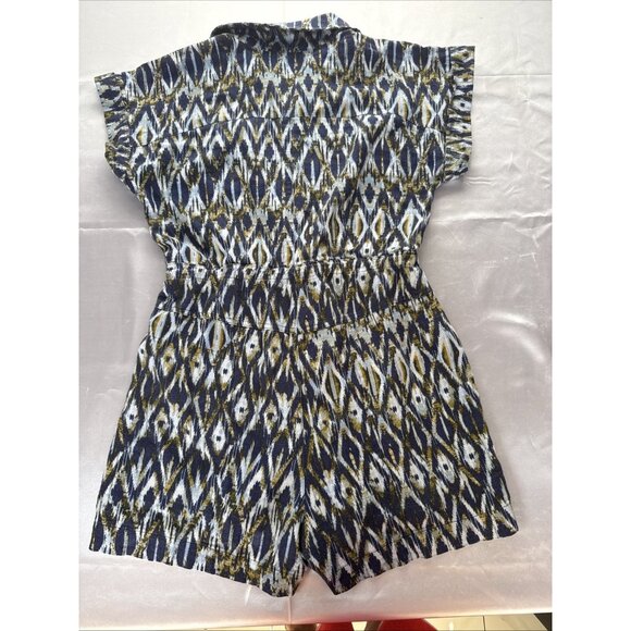 Forever 21 Womens Short-Sleeve Button-Up Romper W/ Pockets & Drawstring Waist L - Picture 11 of 14